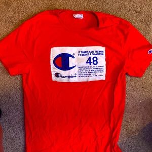 Red Champion shirt
